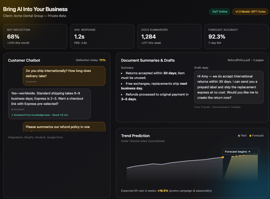 AI assistant and automation demo